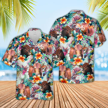 Uni Beefmaster Colorful Leaf Pattern Hawaiian Shirt