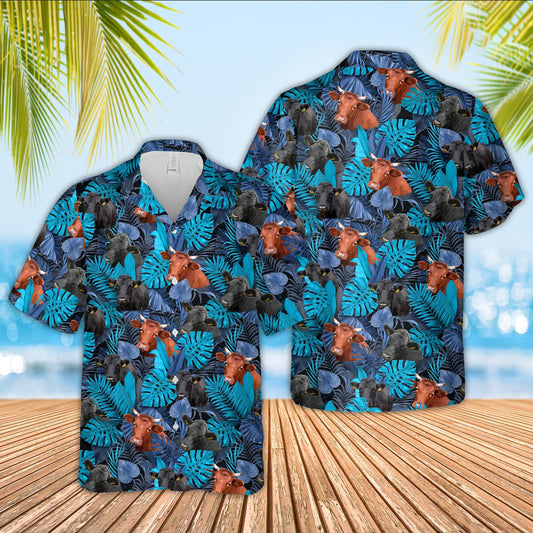 Uni Dexter Leaf Pattern Hawaiian Shirt