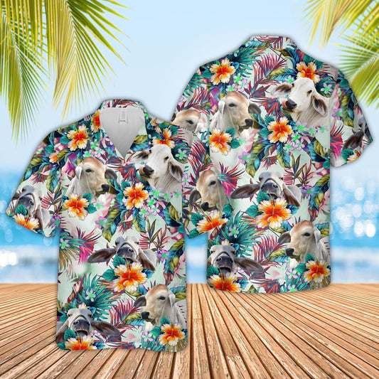 Uni Brahman Colorful Leaf Pattern Hawaiian Shirt