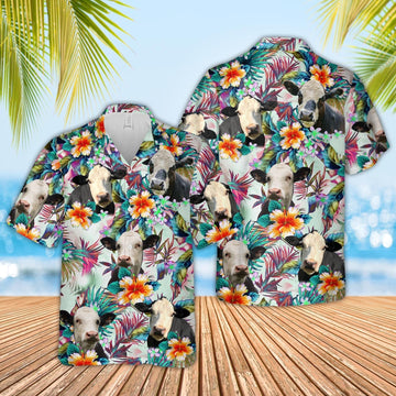 Uni Black Baldy Colorful Leaf Pattern Hawaiian Shirt