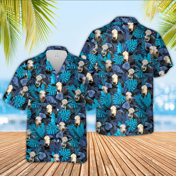 Uni Black Baldy Leaf Pattern Hawaiian Shirt