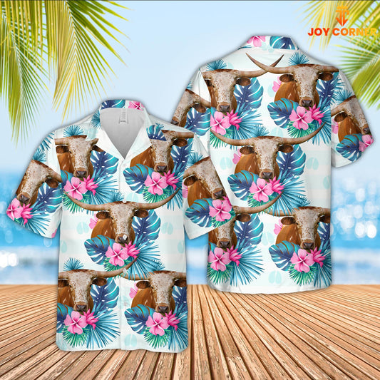 Uni Texas Longhorn Foot Sign Pattern 3D Hawaiian Shirt