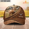 Uni Custom Name Texas Longhorn Leather Pattern Classic Cap