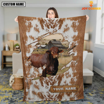 Uni Custom Name Beefmaster Cow Hair Pattern Blanket