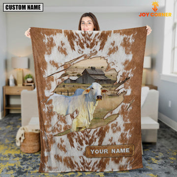 Uni Custom Name Brahman Cow Hair Pattern Blanket