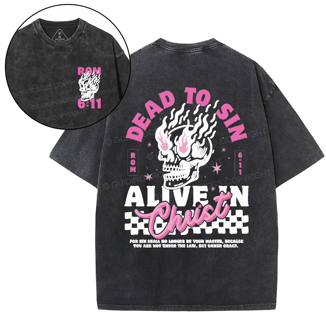 Dead To Sin Chirstian Washed T-Shirt Sale - GuidingCross