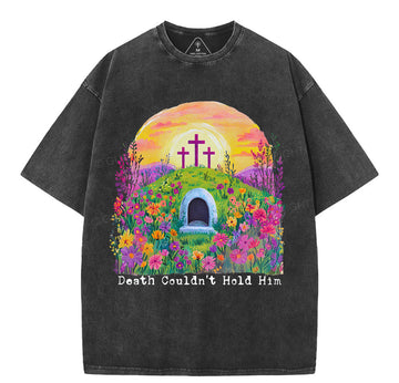 Death Couldn't Hold Him Christian Washed T-Shirt Sale - GuidingCross