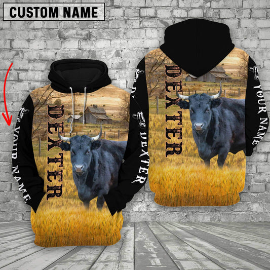 Uni Personalized Name Dexter Cattle On The Farm 3D Shirt