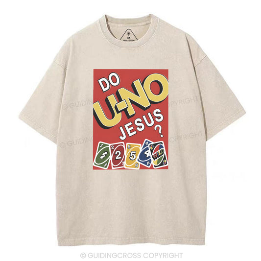 Do U-NO Jesus Christian Washed T-Shirt Sale - GuidingCross