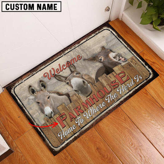 Uni Donkey Personalized - Welcome  Doormat