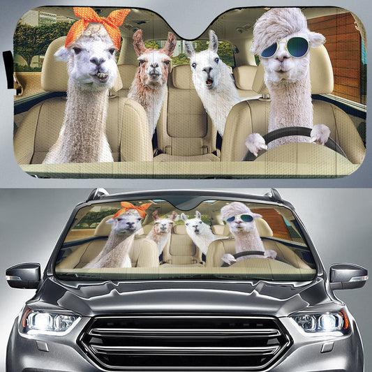 Uni Driving Llamas All Over Printed 3D Sun Shade