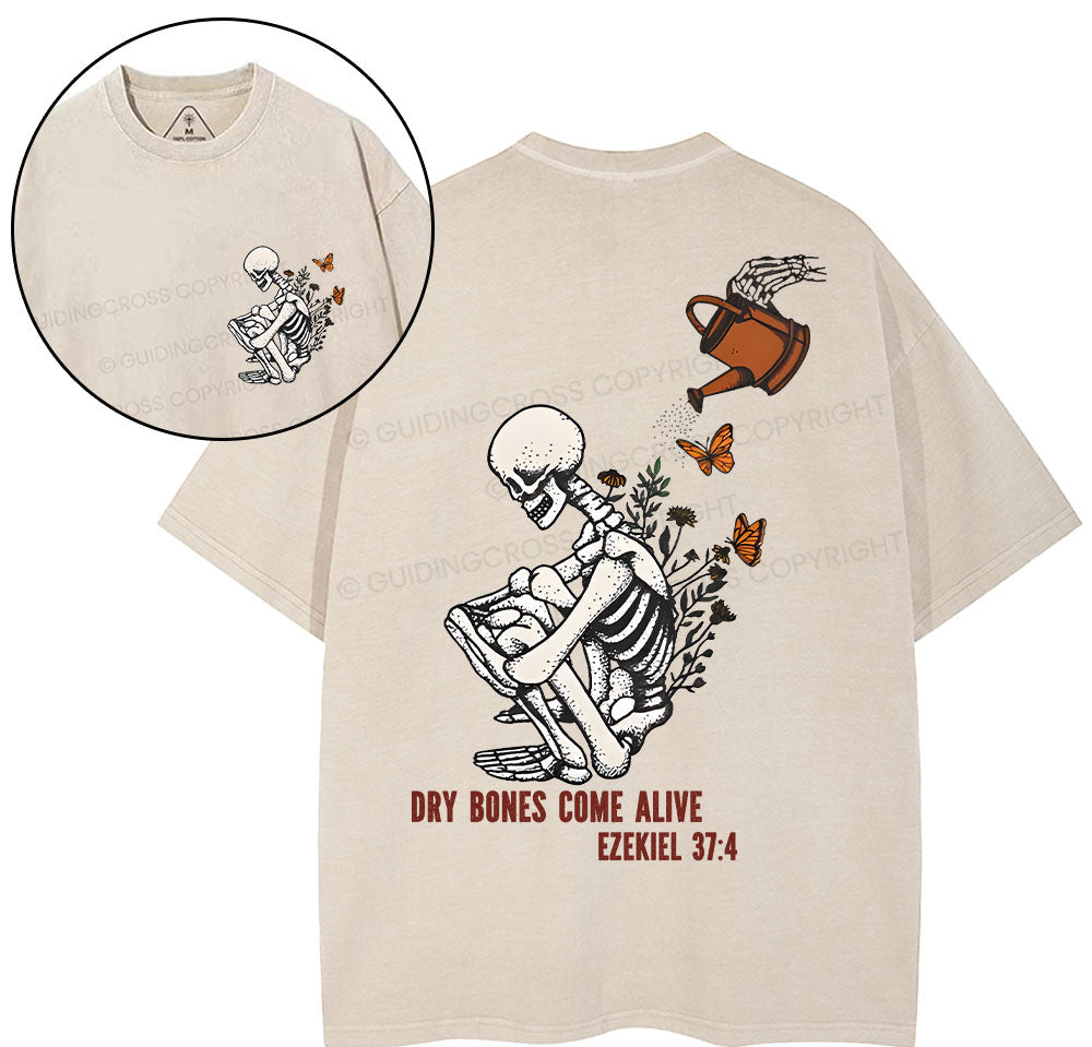 Dry Bones Come Alive Christian Washed T-Shirt Sale - GuidingCross