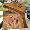 Uni Personalized Name Duroc Pig Brownie Background Blanket