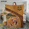 Uni Personalized Name Duroc Pig Brownie Background Blanket