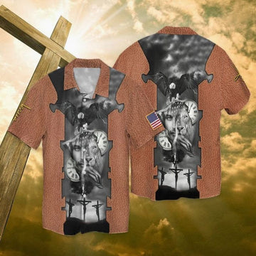 UniJames Eagle Lion Jesus Hawaiian Shirt - Christian Hawaiian Shirts For Men & Women