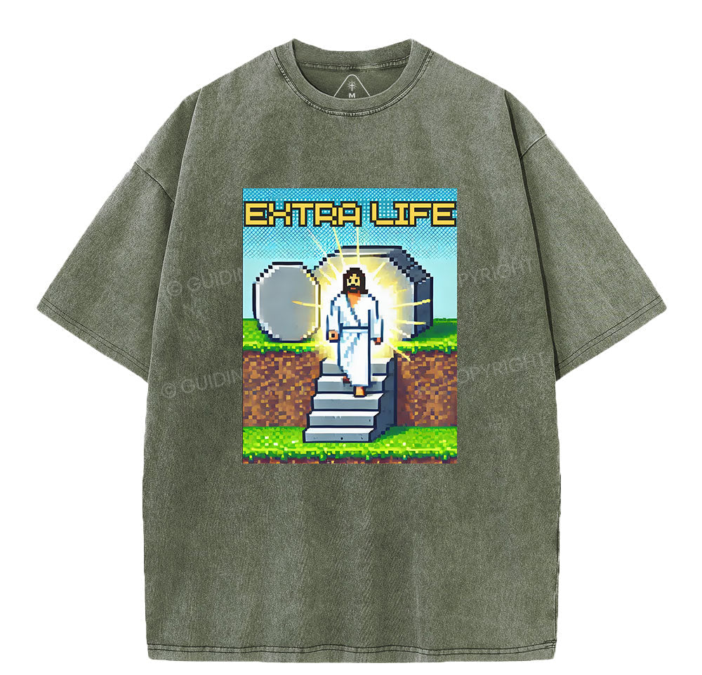 Extra Life Christian Washed T-Shirt Sale - GuidingCross
