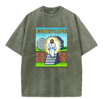 Extra Life Christian Washed T-Shirt Sale - GuidingCross