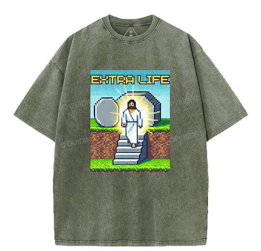 Extra Life Christian Washed T-Shirt Sale - GuidingCross
