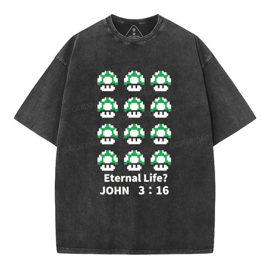 Eternal Life Christian Washed TShirt  