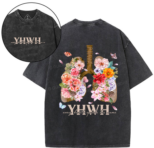 Every Breath Speaks His Name Christian Washed T-Shirt Sale - GuidingCross