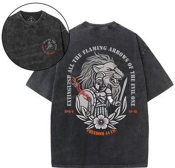 Extingguish All The Flaming Arrows Of The Evil One  Christian Washed T-Shirt Sale - GuidingCross