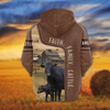 Uni Black Angus Faith Family Cattle Personalized 3D Hoodie