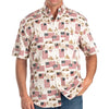 UniJames Men's Liberty Flag Button Down Shirt For Men