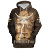 Uni Failth Over Fear Lion Jesus 3D Hoodie For Men & Women, God 3D Printed Hoodie, Christian Apparel Hoodies