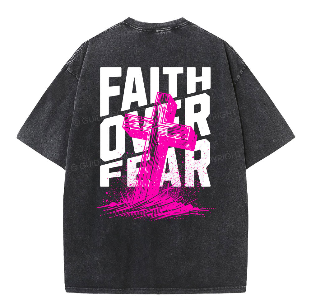 Faith Over Fear Christian Washed TShirt  