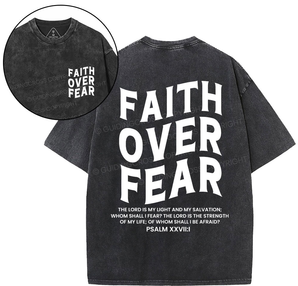 Faith Over Fear Unisex Christian Washed T-Shirt Sale - GuidingCross