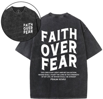 Faith Over Fear Unisex Christian Washed T-Shirt Sale - GuidingCross