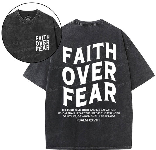 Faith Over Fear Unisex Christian Washed T-Shirt Sale - GuidingCross