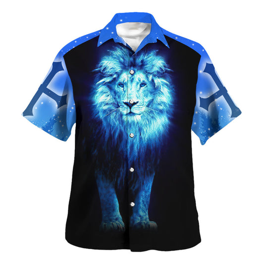 UniJames Faith Is Seeing Light Lion Hawaiian Shirt - Christian Hawaiian Shirt - Religious Hawaiian Shirts