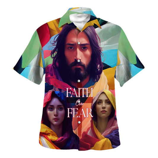 UniJames Faith Over Fear 1 Hawaiian Shirts For Men And Women - Christian Hawaiian Shirt - Hawaiian Summer Shirts