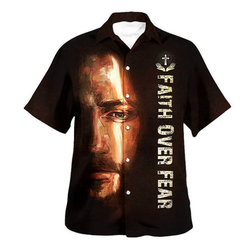 UniJames Faith Over Fear Christian Jesus Hawaiian Shirts For Men And Women - Christian Hawaiian Shirt - Hawaiian Summer Shirts