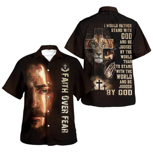 UniJames Faith Over Fear Christian Jesus Hawaiian Shirts For Men And Women - Christian Hawaiian Shirt - Hawaiian Summer Shirts