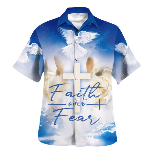 UniJames Faith Over Fear Eagle Hawaiian Shirt - Christian Hawaiian Shirt - Best Hawaiian Shirts