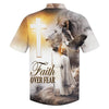 UniJames Faith Over Fear Hawaiian Shirt - Jesus And The Lion Hawaiian Shirts - Christian Hawaiian Shirt - Hawaiian Shirts For Men