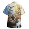 UniJames Faith Over Fear Hawaiian Shirt - Jesus Lion And Lamb Hawaiian Shirts For Men - Christian Hawaiian Shirt - Hawaiian Summer Shirts