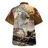 UniJames Faith Over Fear Hawaiian Shirt - Lion And Crown Of Thorns Hawaiian Shirts For Men - Christian Hawaiian Shirt - Hawaiian Summer Shirts