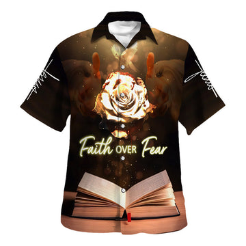 UniJames Faith Over Fear Hawaiian Shirts For Men And Women - Christian Hawaiian Shirt - Hawaiian Summer Shirts