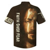UniJames Faith Over Fear Jesus Portrait Hawaiian Shirts - Christian Hawaiian Shirt - Jesus Hawaiian Shirts