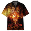 UniJames Faith Over Fear Lion Cross Hawaiian Shirts - Christian Hawaiian Shirt - Hawaiian Shirts For Men