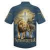 UniJames Faith Over Fear Lion Hawaiian Shirts - Christian Hawaiian Shirt - Hawaiian Shirts For Men