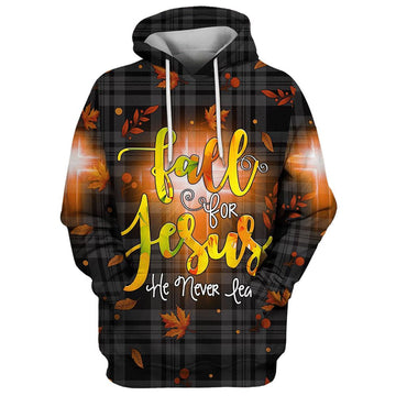 Uni Fall For Jesus He Never Leaves 3D Hoodies Jesus Hoodie Men & Women, God 3D Printed Hoodie, Christian Apparel Hoodies