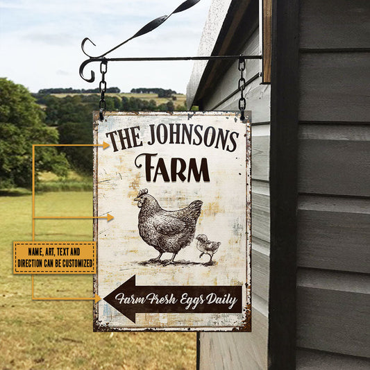 uni Personalized Farm Chicken/Pig/Cattle All Printed 3D Metal Sign