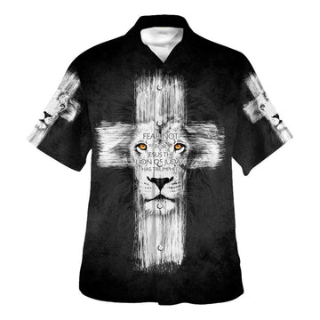 UniJames Fear Not For Jesus The Lion Judah Has Triumphed Hawaiian Shirt - Christian Hawaiian Shirt - Religious Hawaiian Shirts