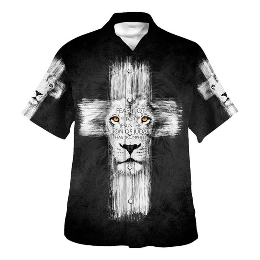 UniJames Fear Not For Jesus The Lion Judah Has Triumphed Hawaiian Shirt - Christian Hawaiian Shirt - Religious Hawaiian Shirts