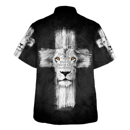 UniJames Fear Not For Jesus The Lion Judah Has Triumphed Hawaiian Shirt - Christian Hawaiian Shirt - Religious Hawaiian Shirts