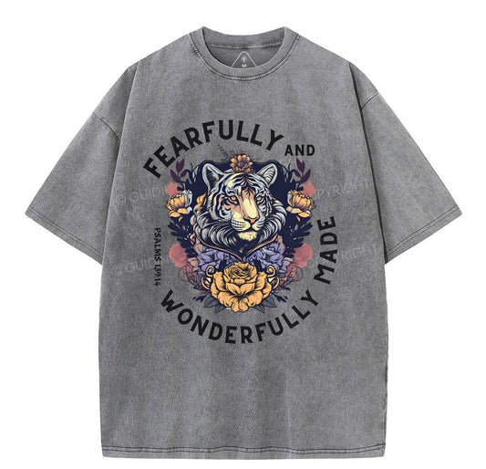 Fearfully And Wonderfully Made Christian Washed TShirt  